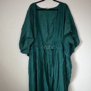 Time and tru 3x 24w-26w dark green cover up tie front